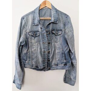 Ricki’s Light Blue Distressed Denim Cropped Trucker Jacket